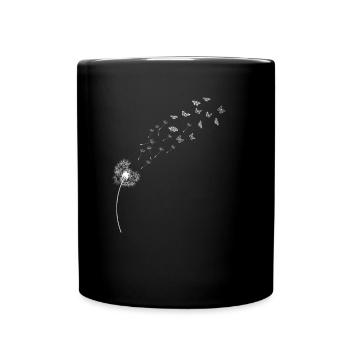 Pissenlit avec motif papillon cadeau - Mug uni - noir - Devant
