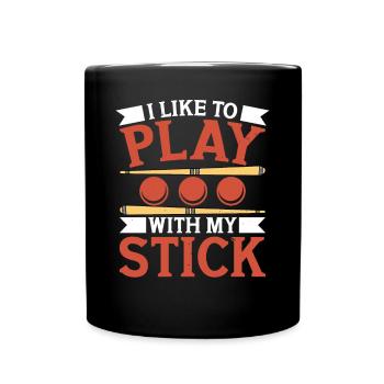 Snooker Like To Play With Stick Billiards 8 Ball - Full Colour Mug - black - Front