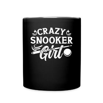 Billiard Player Crazy Snooker Girl 8 Ball Pool - Full Colour Mug - black - Front