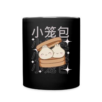 Cute Dumplings Dim Sum Asia Food - Full Colour Mug - black - Front