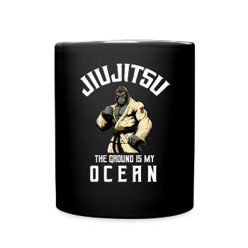 BJJ Gorilla - Brasilianisches Jiu Jitsu Grappling - Tasse einfarbig - Schwarz - Vorne