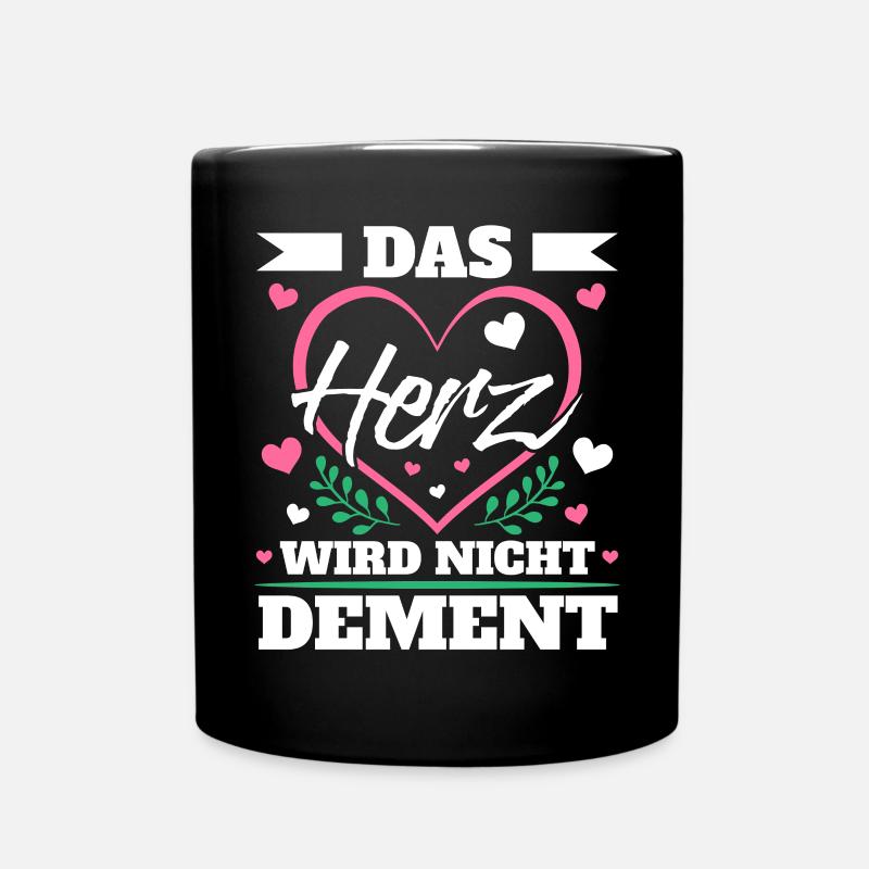 Das Herz Wird Nicht Dement Altenpflegerin - Tasse einfarbig - Schwarz