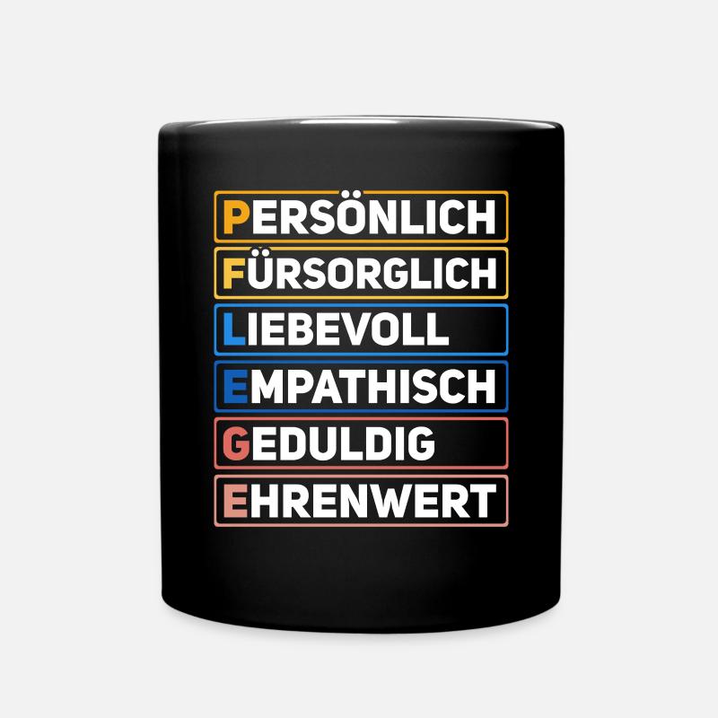Pflege Definition - Tasse einfarbig - Schwarz