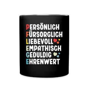 Pflege Definition - Tasse einfarbig - Schwarz - Vorne