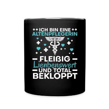 Ich Bin Eine Altenpflegerin - Tasse einfarbig - Schwarz - Vorne