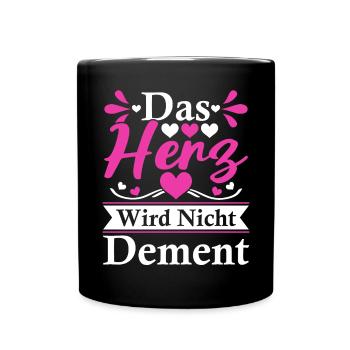 Das Herz Wird Nicht Dement Altenpflegerin - Tasse einfarbig - Schwarz - Vorne