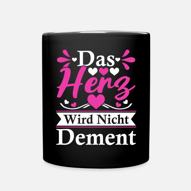 Das Herz Wird Nicht Dement Altenpflegerin - Tasse einfarbig - Schwarz