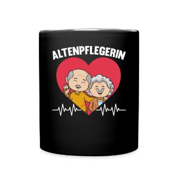 Altenpflegerin - Tasse einfarbig - Schwarz - Vorne
