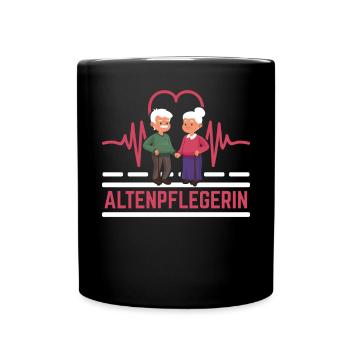 Altenpflegerin - Tasse einfarbig - Schwarz - Vorne