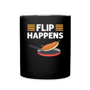 Pfannkuchenliebhaber. Flip Passiert. - Tasse einfarbig - Schwarz - Vorne