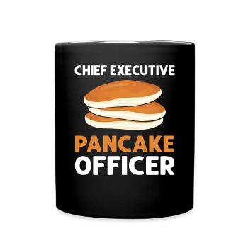 Directeur général Pancake Officer. Gaufre - Mug uni - noir - Devant