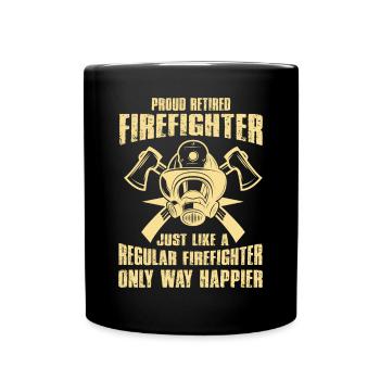 Feuerwehrmann Feuerwehr & Sprüche - Tasse einfarbig - Schwarz - Vorne