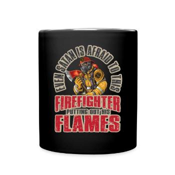 Feuerwehrmann Feuerwehr & Sprüche - Tasse einfarbig - Schwarz - Vorne