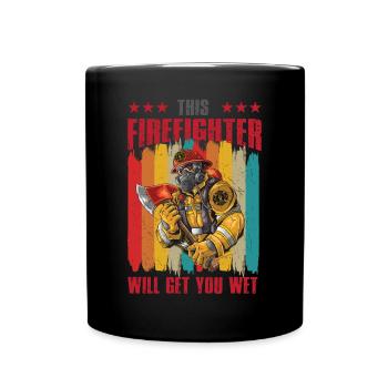 Feuerwehrmann Feuerwehr & Sprüche - Tasse einfarbig - Schwarz - Vorne