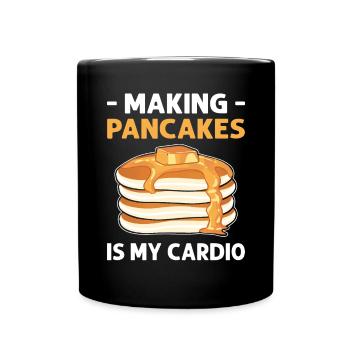Making pancakes is my cardio. - Full Colour Mug - black - Front
