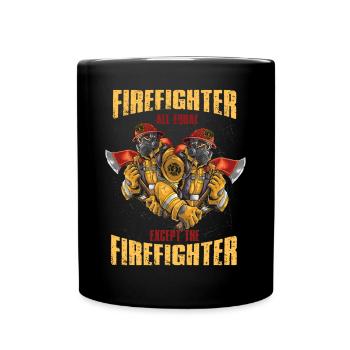 Feuerwehrmann Feuerwehr & Sprüche - Tasse einfarbig - Schwarz - Vorne