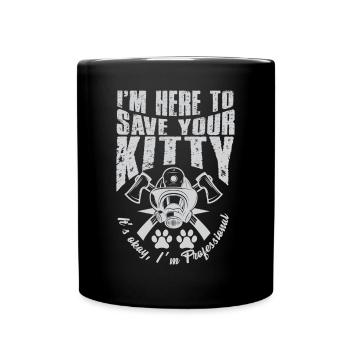 Feuerwehrmann Feuerwehr & Sprüche - Tasse einfarbig - Schwarz - Vorne