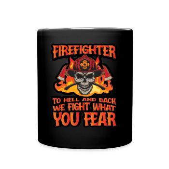Feuerwehrmann Feuerwehr & Sprüche - Tasse einfarbig - Schwarz - Vorne