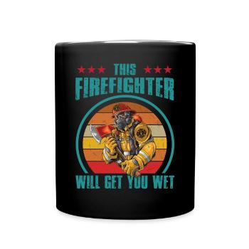 Feuerwehrmann Feuerwehr & Sprüche - Tasse einfarbig - Schwarz - Vorne