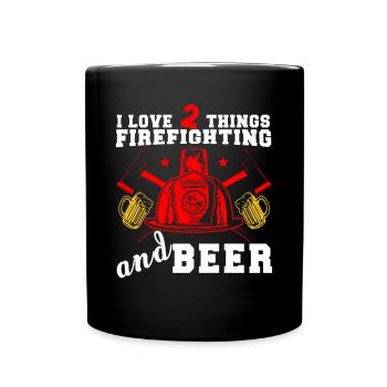Feuerwehrmann Feuerwehr & Sprüche - Tasse einfarbig - Schwarz - Vorne