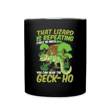 Lizard Is Repeating Itself So Much You Can Hear - Tasse einfarbig - Schwarz - Vorne