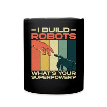 Robot Robotics Engineer Retro - Tasse einfarbig - Schwarz - Vorne