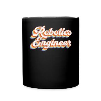 Robot Robotics Engineer Retro - Full Colour Mug - black - Front