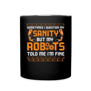 Robot Robotics Engineer Vintage - Tasse einfarbig - Schwarz - Vorne