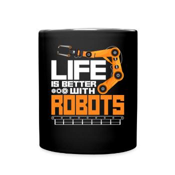 Robot Robotics Engineer Vintage - Tasse einfarbig - Schwarz - Vorne