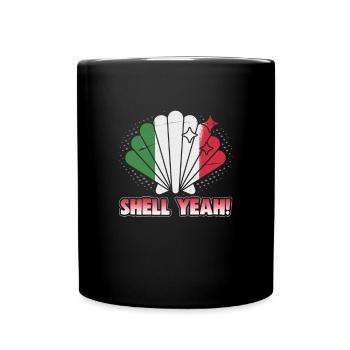 Italien Strandurlaub am Meer Design Strandmotiv - Tasse einfarbig - Schwarz - Vorne