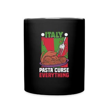 Italien Strandurlaub am Meer Design Strandmotiv - Tasse einfarbig - Schwarz - Vorne
