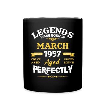 Vintage Aged To Perfection March 1957 - Full Colour Mug - black - Front
