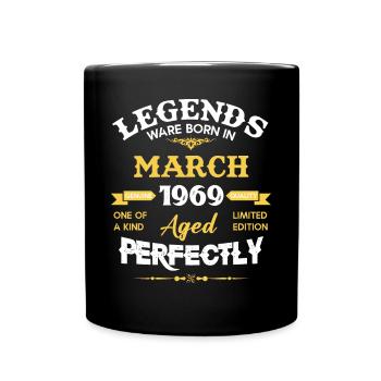 Vintage Aged To Perfection March 1969 - Tasse einfarbig - Schwarz - Vorne