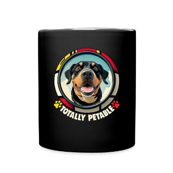 Hunde Spruch Rottweiler Cartoon für Hundeliebhaber - Tasse einfarbig - Schwarz - Vorne
