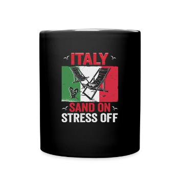 Italie vacances à la plage au bord de la mer Design beach motif - Mug uni - noir - Devant