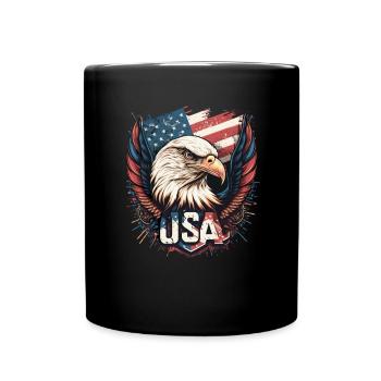 American Patriotic USA Design - Full Colour Mug - black - Front