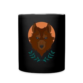 Tête de loup motif d’animal sauvage imprimé avec loup - Mug uni - noir - Devant