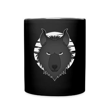 Tête de loup motif d’animal sauvage imprimé avec loup - Mug uni - noir - Devant