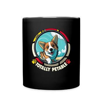 Chiens CartoonWelsh Corgi Design pour les amoureux des chiens - Mug uni - noir - Devant