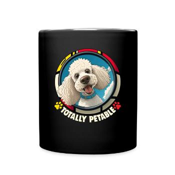 Dog Cartoon Poodle Design pour les amoureux des chiens - Mug uni - noir - Devant