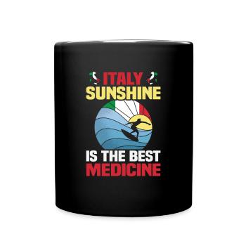 Italie vacances à la plage au bord de la mer Design beach motif - Mug uni - noir - Devant
