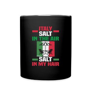 Italie vacances à la plage au bord de la mer Design beach motif - Mug uni - noir - Devant