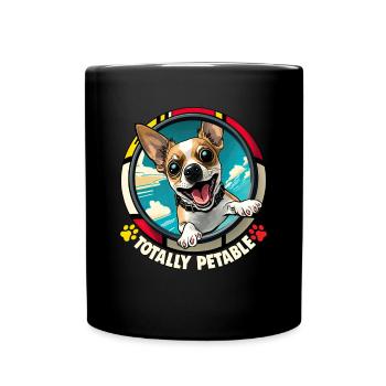 Dog Cartoon Chihuahua Design pour les amoureux des chiens - Mug uni - noir - Devant