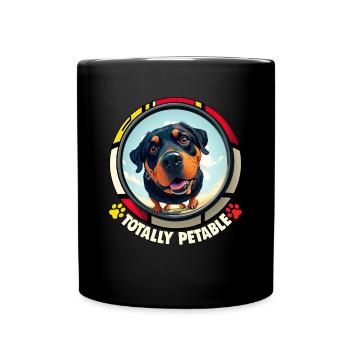 Hunde Spruch Rottweiler Cartoon für Hundeliebhaber - Tasse einfarbig - Schwarz - Vorne