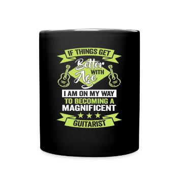 Guitariste anniversaire guitariste musicien - Mug uni - noir - Devant