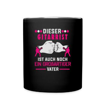 Gitarrist Vatertag Gitarrenspieler Musiker - Tasse einfarbig - Schwarz - Vorne