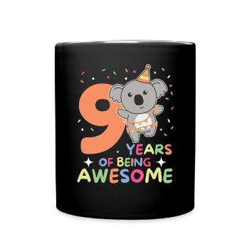 Koala pour les enfants de 9 ans de neuf ans - Mug uni - noir - Devant