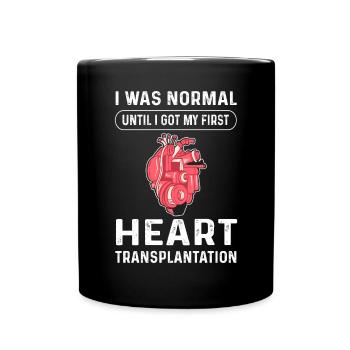 Heart Transplant Heart Bypass Surgery on - Full Colour Mug - black - Front