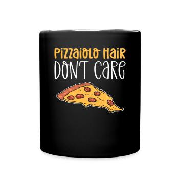 Pizzaiolo hair - does not care about it. Pizza - Full Colour Mug - black - Front