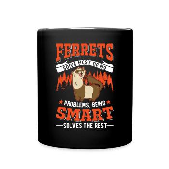Amoureux du furet Cadeau furet - Mug uni - noir - Devant